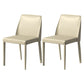 Contemporary Parsons Side Chair Matte Finish Leather Curved Armless Chair for Brasserie Light Gray 2 Piece Set Clearhalo ' kitchen&dining_furn' 'Dining Chairs' 'Dining Tables & Seating' 'dining_chair' 'furn' 'furn_dining_chair' 'Furniture' 'furniture_dining_chair' 'Kitchen & Dining Furniture' 'kitchen' 4287365