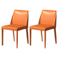 Contemporary Parsons Side Chair Matte Finish Leather Curved Armless Chair for Brasserie Orange 2 Piece Set Clearhalo ' kitchen&dining_furn' 'Dining Chairs' 'Dining Tables & Seating' 'dining_chair' 'furn' 'furn_dining_chair' 'Furniture' 'furniture_dining_chair' 'Kitchen & Dining Furniture' 'kitchen' 4287369