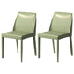 Contemporary Parsons Side Chair Matte Finish Leather Curved Armless Chair for Brasserie Green 2 Piece Set Clearhalo ' kitchen&dining_furn' 'Dining Chairs' 'Dining Tables & Seating' 'dining_chair' 'furn' 'furn_dining_chair' 'Furniture' 'furniture_dining_chair' 'Kitchen & Dining Furniture' 'kitchen' 4287372