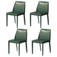 Contemporary Parsons Side Chair Matte Finish Leather Curved Armless Chair for Brasserie Dark Green 4 Piece Set Clearhalo ' kitchen&dining_furn' 'Dining Chairs' 'Dining Tables & Seating' 'dining_chair' 'furn' 'furn_dining_chair' 'Furniture' 'furniture_dining_chair' 'Kitchen & Dining Furniture' 'kitchen' 4287378