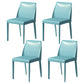 Contemporary Parsons Side Chair Matte Finish Leather Curved Armless Chair for Brasserie Royal Blue 4 Piece Set Clearhalo ' kitchen&dining_furn' 'Dining Chairs' 'Dining Tables & Seating' 'dining_chair' 'furn' 'furn_dining_chair' 'Furniture' 'furniture_dining_chair' 'Kitchen & Dining Furniture' 'kitchen' 4287381