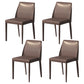 Contemporary Parsons Side Chair Matte Finish Leather Curved Armless Chair for Brasserie Dark Brown 4 Piece Set Clearhalo ' kitchen&dining_furn' 'Dining Chairs' 'Dining Tables & Seating' 'dining_chair' 'furn' 'furn_dining_chair' 'Furniture' 'furniture_dining_chair' 'Kitchen & Dining Furniture' 'kitchen' 4287387