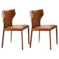 Modern Leather Indoor-Outdoor Room Side Chairs Solid Back Chair Orange 2 Piece Set Clearhalo ' kitchen&dining_furn' 'Dining Chairs' 'Dining Tables & Seating' 'dining_chair' 'furn' 'furn_dining_chair' 'Furniture' 'furniture_dining_chair' 'Kitchen & Dining Furniture' 'kitchen' 4287391