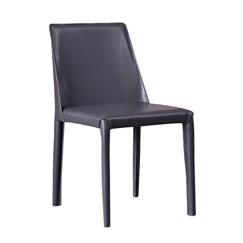 Modern Leather Indoor-Outdoor Room Side Chairs Solid Back Chair Clearhalo ' kitchen&dining_furn' 'Dining Chairs' 'Dining Tables & Seating' 'dining_chair' 'furn' 'furn_dining_chair' 'Furniture' 'furniture_dining_chair' 'Kitchen & Dining Furniture' 'kitchen' 4287397