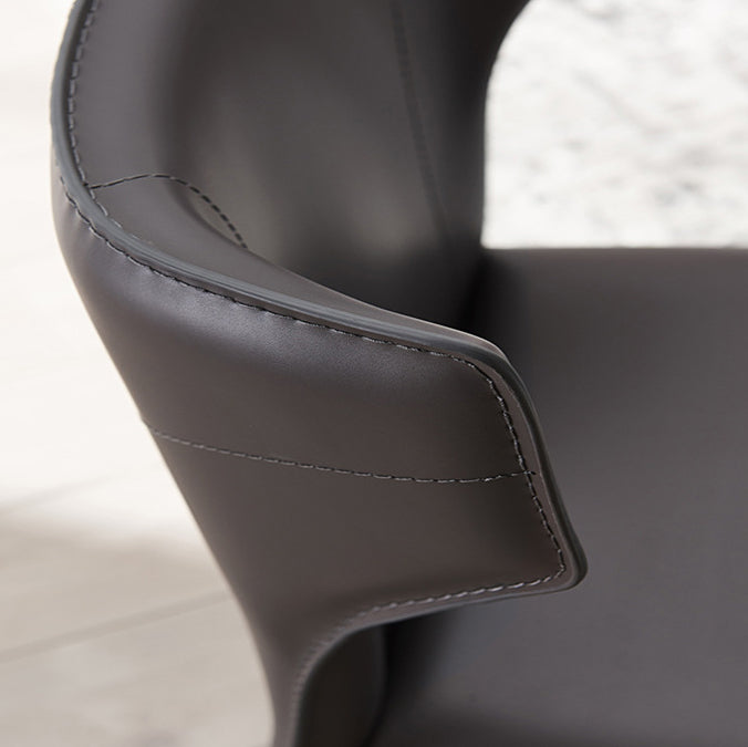 Modern Leather Indoor-Outdoor Room Side Chairs Solid Back Chair Clearhalo ' kitchen&dining_furn' 'Dining Chairs' 'Dining Tables & Seating' 'dining_chair' 'furn' 'furn_dining_chair' 'Furniture' 'furniture_dining_chair' 'Kitchen & Dining Furniture' 'kitchen' 4287398