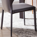Modern Leather Indoor-Outdoor Room Side Chairs Solid Back Chair Clearhalo ' kitchen&dining_furn' 'Dining Chairs' 'Dining Tables & Seating' 'dining_chair' 'furn' 'furn_dining_chair' 'Furniture' 'furniture_dining_chair' 'Kitchen & Dining Furniture' 'kitchen' 4287400