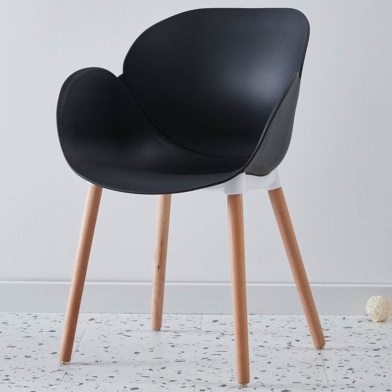 Contemporary Dining and Accent Chairs Matte Finish Plastic Solid Back Chair Black 1 Piece Clearhalo ' kitchen&dining_furn' 'Dining Chairs' 'Dining Tables & Seating' 'dining_chair' 'Furniture' 'furniture_dining_chair' 'Kitchen & Dining Furniture' 'kitchen' 4287404