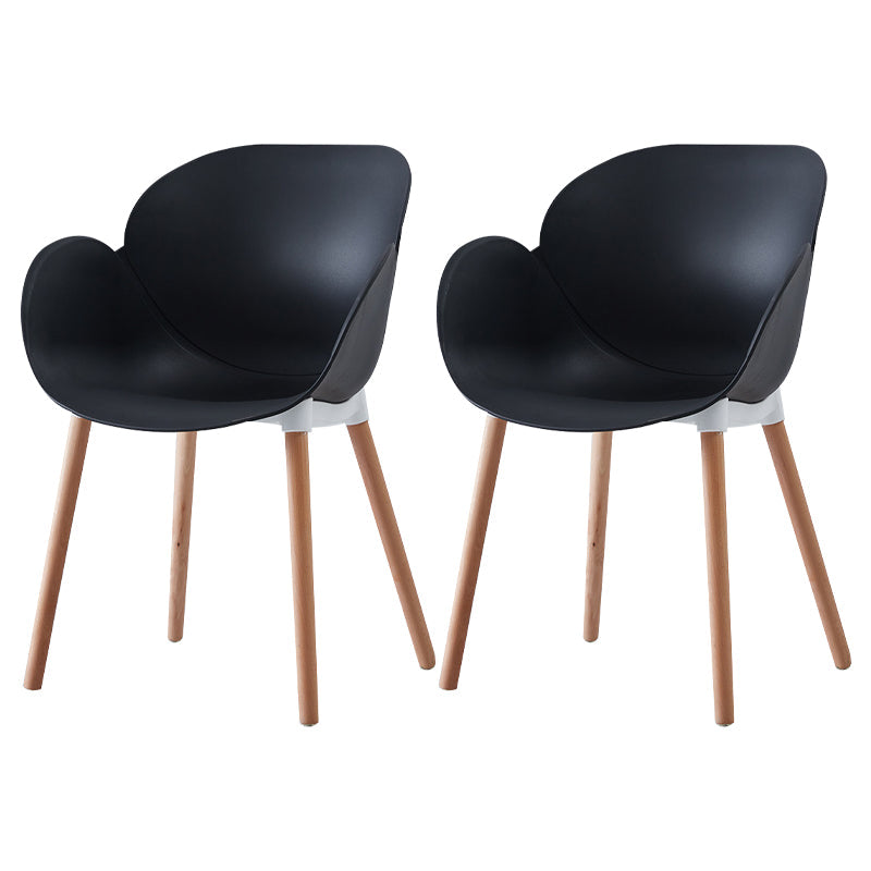 Contemporary Dining and Accent Chairs Matte Finish Plastic Solid Back Chair Black Set of 2 Clearhalo ' kitchen&dining_furn' 'Dining Chairs' 'Dining Tables & Seating' 'dining_chair' 'Furniture' 'furniture_dining_chair' 'Kitchen & Dining Furniture' 'kitchen' 4287405