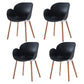 Contemporary Dining and Accent Chairs Matte Finish Plastic Solid Back Chair Black Set of 4 Clearhalo ' kitchen&dining_furn' 'Dining Chairs' 'Dining Tables & Seating' 'dining_chair' 'Furniture' 'furniture_dining_chair' 'Kitchen & Dining Furniture' 'kitchen' 4287408