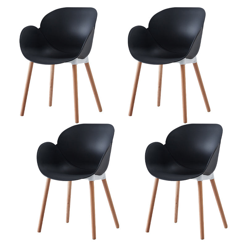 Contemporary Dining and Accent Chairs Matte Finish Plastic Solid Back Chair Black Set of 4 Clearhalo ' kitchen&dining_furn' 'Dining Chairs' 'Dining Tables & Seating' 'dining_chair' 'Furniture' 'furniture_dining_chair' 'Kitchen & Dining Furniture' 'kitchen' 4287408