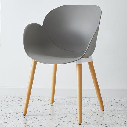 Contemporary Dining and Accent Chairs Matte Finish Plastic Solid Back Chair Grey 1 Piece Clearhalo ' kitchen&dining_furn' 'Dining Chairs' 'Dining Tables & Seating' 'dining_chair' 'Furniture' 'furniture_dining_chair' 'Kitchen & Dining Furniture' 'kitchen' 4287410