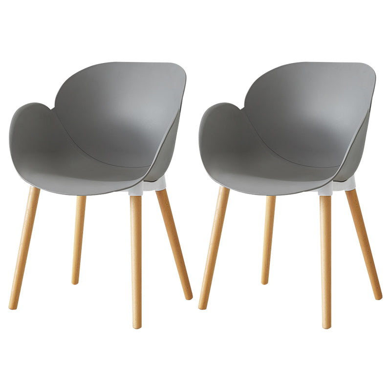 Contemporary Dining and Accent Chairs Matte Finish Plastic Solid Back Chair Grey Set of 2 Clearhalo ' kitchen&dining_furn' 'Dining Chairs' 'Dining Tables & Seating' 'dining_chair' 'Furniture' 'furniture_dining_chair' 'Kitchen & Dining Furniture' 'kitchen' 4287412
