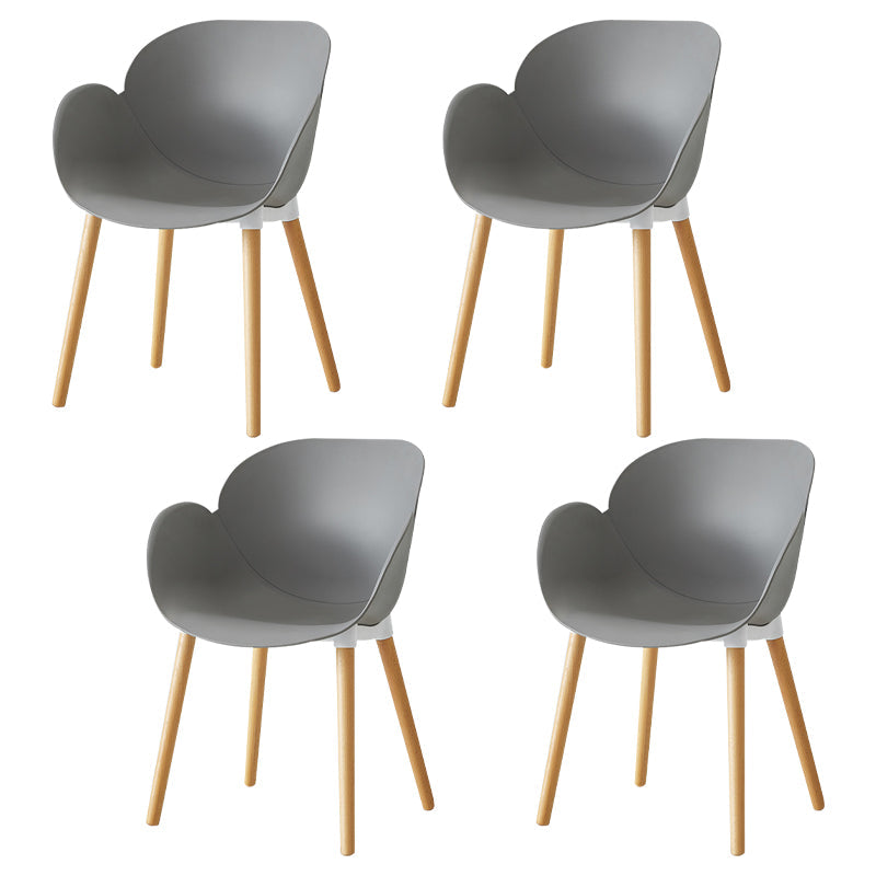 Contemporary Dining and Accent Chairs Matte Finish Plastic Solid Back Chair Grey Set of 4 Clearhalo ' kitchen&dining_furn' 'Dining Chairs' 'Dining Tables & Seating' 'dining_chair' 'Furniture' 'furniture_dining_chair' 'Kitchen & Dining Furniture' 'kitchen' 4287414