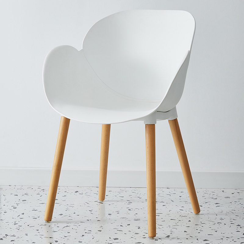 Contemporary Dining and Accent Chairs Matte Finish Plastic Solid Back Chair White 1 Piece Clearhalo ' kitchen&dining_furn' 'Dining Chairs' 'Dining Tables & Seating' 'dining_chair' 'Furniture' 'furniture_dining_chair' 'Kitchen & Dining Furniture' 'kitchen' 4287416