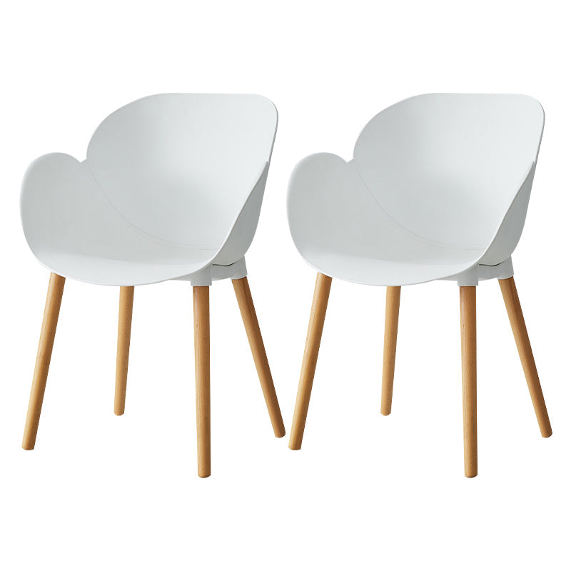 Contemporary Dining and Accent Chairs Matte Finish Plastic Solid Back Chair White Set of 2 Clearhalo ' kitchen&dining_furn' 'Dining Chairs' 'Dining Tables & Seating' 'dining_chair' 'Furniture' 'furniture_dining_chair' 'Kitchen & Dining Furniture' 'kitchen' 4287417