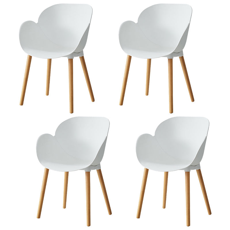 Contemporary Dining and Accent Chairs Matte Finish Plastic Solid Back Chair White Set of 4 Clearhalo ' kitchen&dining_furn' 'Dining Chairs' 'Dining Tables & Seating' 'dining_chair' 'Furniture' 'furniture_dining_chair' 'Kitchen & Dining Furniture' 'kitchen' 4287420