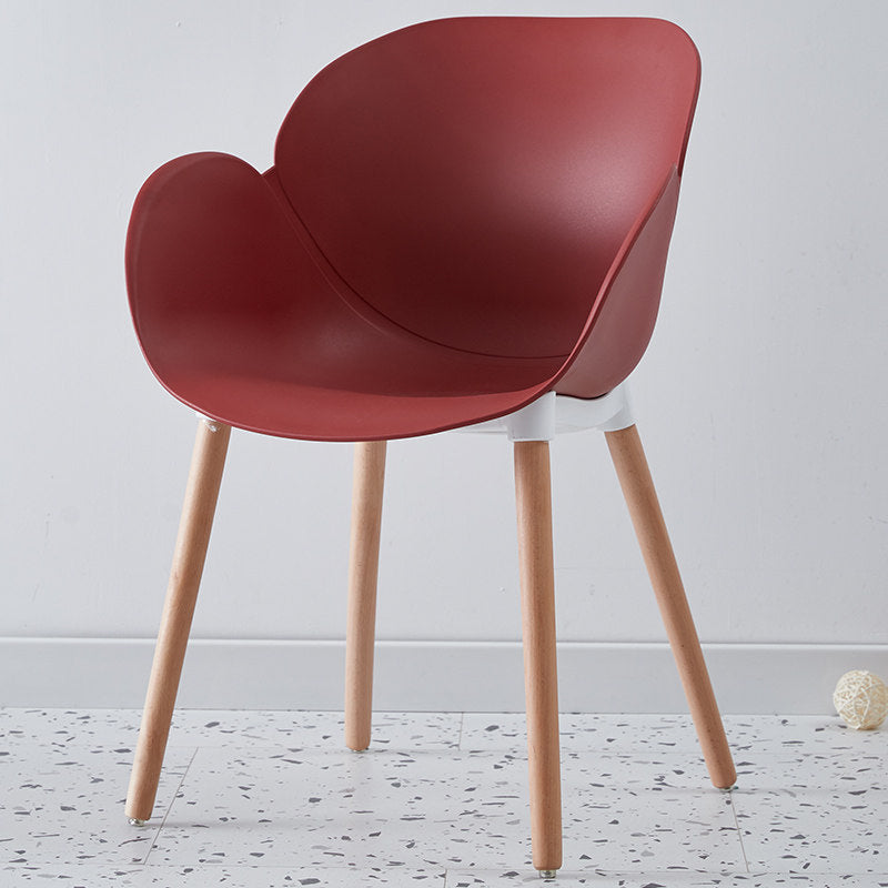 Contemporary Dining and Accent Chairs Matte Finish Plastic Solid Back Chair Red 1 Piece Clearhalo ' kitchen&dining_furn' 'Dining Chairs' 'Dining Tables & Seating' 'dining_chair' 'Furniture' 'furniture_dining_chair' 'Kitchen & Dining Furniture' 'kitchen' 4287422