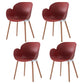Contemporary Dining and Accent Chairs Matte Finish Plastic Solid Back Chair Red Set of 4 Clearhalo ' kitchen&dining_furn' 'Dining Chairs' 'Dining Tables & Seating' 'dining_chair' 'Furniture' 'furniture_dining_chair' 'Kitchen & Dining Furniture' 'kitchen' 4287426