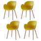 Contemporary Dining and Accent Chairs Matte Finish Plastic Solid Back Chair Yellow Set of 4 Clearhalo ' kitchen&dining_furn' 'Dining Chairs' 'Dining Tables & Seating' 'dining_chair' 'Furniture' 'furniture_dining_chair' 'Kitchen & Dining Furniture' 'kitchen' 4287429