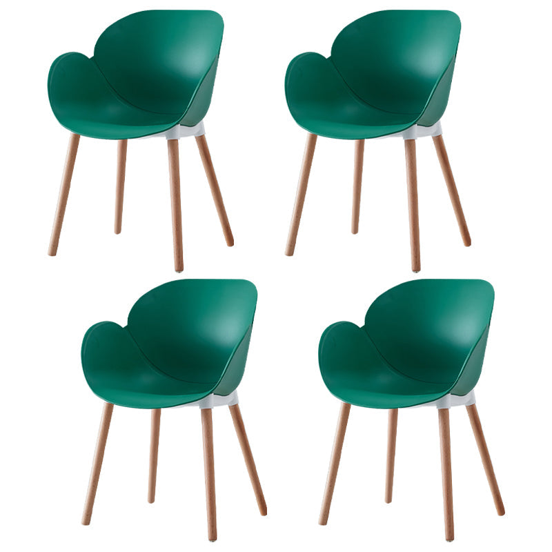 Contemporary Dining and Accent Chairs Matte Finish Plastic Solid Back Chair Green Set of 4 Clearhalo ' kitchen&dining_furn' 'Dining Chairs' 'Dining Tables & Seating' 'dining_chair' 'Furniture' 'furniture_dining_chair' 'Kitchen & Dining Furniture' 'kitchen' 4287432