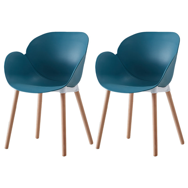 Contemporary Dining and Accent Chairs Matte Finish Plastic Solid Back Chair Peacock Blue Set of 2 Clearhalo ' kitchen&dining_furn' 'Dining Chairs' 'Dining Tables & Seating' 'dining_chair' 'Furniture' 'furniture_dining_chair' 'Kitchen & Dining Furniture' 'kitchen' 4287436