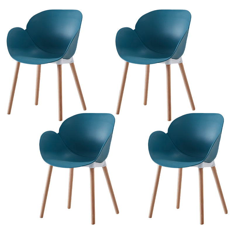 Contemporary Dining and Accent Chairs Matte Finish Plastic Solid Back Chair Peacock Blue Set of 4 Clearhalo ' kitchen&dining_furn' 'Dining Chairs' 'Dining Tables & Seating' 'dining_chair' 'Furniture' 'furniture_dining_chair' 'Kitchen & Dining Furniture' 'kitchen' 4287437
