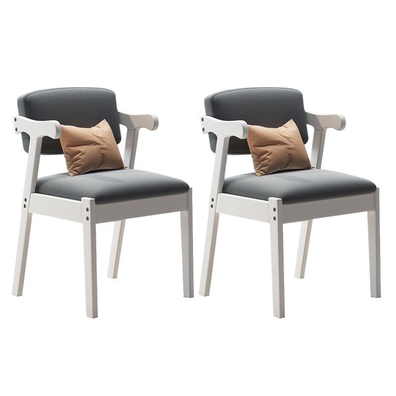 Contemporary Wood Indoor-Outdoor Room Armchair Open Back Chair White 2 Piece Set Clearhalo ' kitchen&dining_furn' 'Dining Chairs' 'Dining Tables & Seating' 'dining_chair' 'furn' 'furn_dining_chair' 'Furniture' 'furniture_dining_chair' 'Kitchen & Dining Furniture' 'kitchen' 4287440