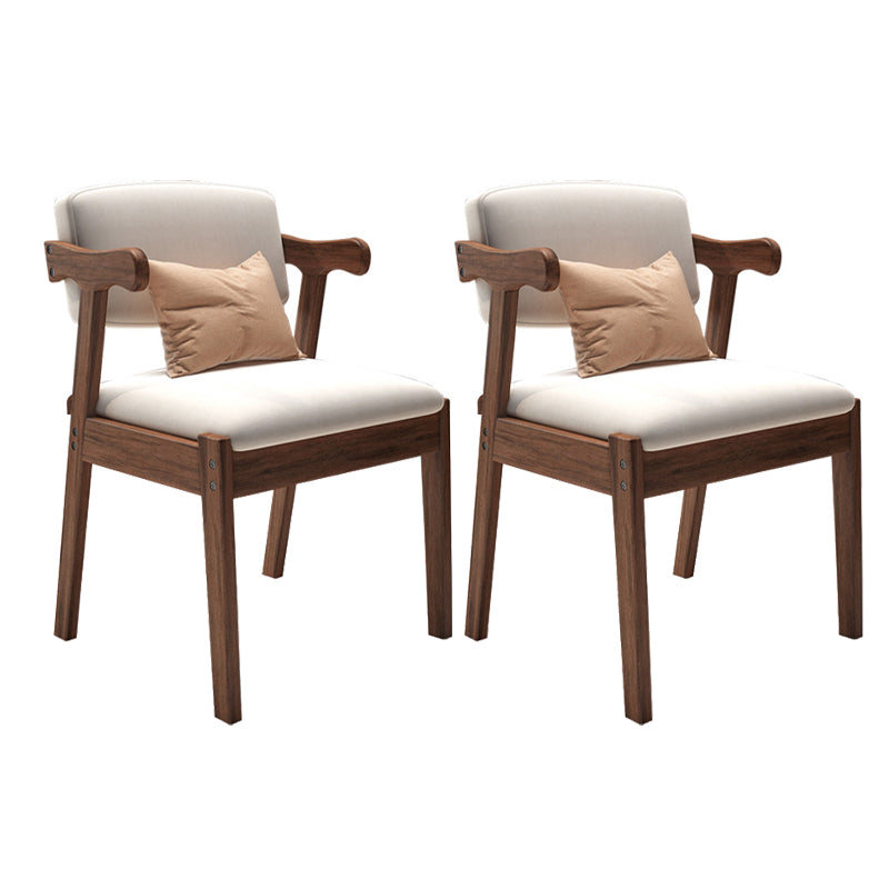 Contemporary Wood Indoor-Outdoor Room Armchair Open Back Chair Walnut 2 Piece Set Clearhalo ' kitchen&dining_furn' 'Dining Chairs' 'Dining Tables & Seating' 'dining_chair' 'furn' 'furn_dining_chair' 'Furniture' 'furniture_dining_chair' 'Kitchen & Dining Furniture' 'kitchen' 4287443