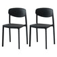 Modern Plastic Indoor-Outdoor Room Side Chairs Open Back Chair Black Set of 2 Clearhalo ' kitchen&dining_furn' 'Dining Chairs' 'Dining Tables & Seating' 'dining_chair' 'Furniture' 'furniture_dining_chair' 'Kitchen & Dining Furniture' 'kitchen' 4287454