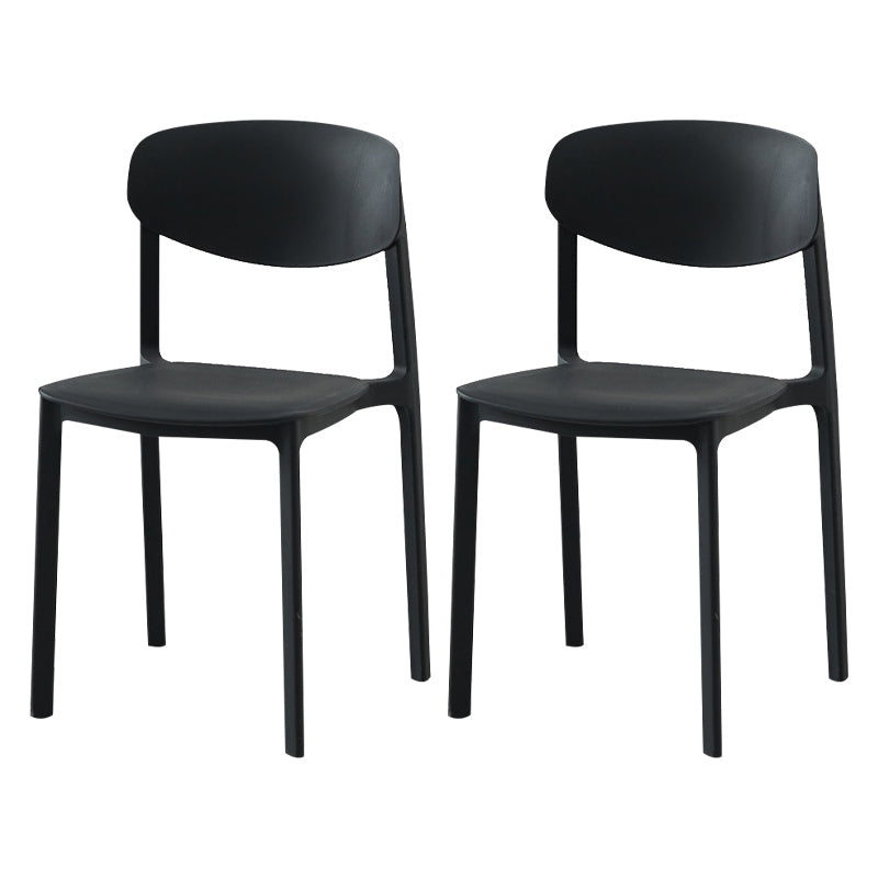 Modern Plastic Indoor-Outdoor Room Side Chairs Open Back Chair Black Set of 2 Clearhalo ' kitchen&dining_furn' 'Dining Chairs' 'Dining Tables & Seating' 'dining_chair' 'Furniture' 'furniture_dining_chair' 'Kitchen & Dining Furniture' 'kitchen' 4287454