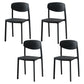 Modern Plastic Indoor-Outdoor Room Side Chairs Open Back Chair Black Set of 4 Clearhalo ' kitchen&dining_furn' 'Dining Chairs' 'Dining Tables & Seating' 'dining_chair' 'Furniture' 'furniture_dining_chair' 'Kitchen & Dining Furniture' 'kitchen' 4287457