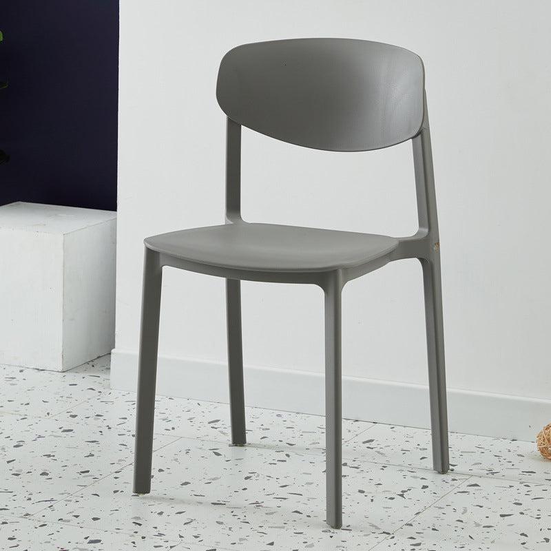 Modern Plastic Indoor-Outdoor Room Side Chairs Open Back Chair Dark Gray 1 Piece Clearhalo ' kitchen&dining_furn' 'Dining Chairs' 'Dining Tables & Seating' 'dining_chair' 'Furniture' 'furniture_dining_chair' 'Kitchen & Dining Furniture' 'kitchen' 4287458