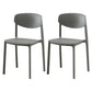 Modern Plastic Indoor-Outdoor Room Side Chairs Open Back Chair Dark Gray Set of 2 Clearhalo ' kitchen&dining_furn' 'Dining Chairs' 'Dining Tables & Seating' 'dining_chair' 'Furniture' 'furniture_dining_chair' 'Kitchen & Dining Furniture' 'kitchen' 4287461