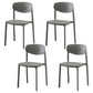 Modern Plastic Indoor-Outdoor Room Side Chairs Open Back Chair Dark Gray Set of 4 Clearhalo ' kitchen&dining_furn' 'Dining Chairs' 'Dining Tables & Seating' 'dining_chair' 'Furniture' 'furniture_dining_chair' 'Kitchen & Dining Furniture' 'kitchen' 4287462