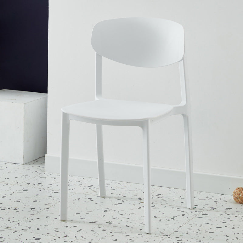 Modern Plastic Indoor-Outdoor Room Side Chairs Open Back Chair White 1 Piece Clearhalo ' kitchen&dining_furn' 'Dining Chairs' 'Dining Tables & Seating' 'dining_chair' 'Furniture' 'furniture_dining_chair' 'Kitchen & Dining Furniture' 'kitchen' 4287464