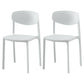 Modern Plastic Indoor-Outdoor Room Side Chairs Open Back Chair White Set of 2 Clearhalo ' kitchen&dining_furn' 'Dining Chairs' 'Dining Tables & Seating' 'dining_chair' 'Furniture' 'furniture_dining_chair' 'Kitchen & Dining Furniture' 'kitchen' 4287466