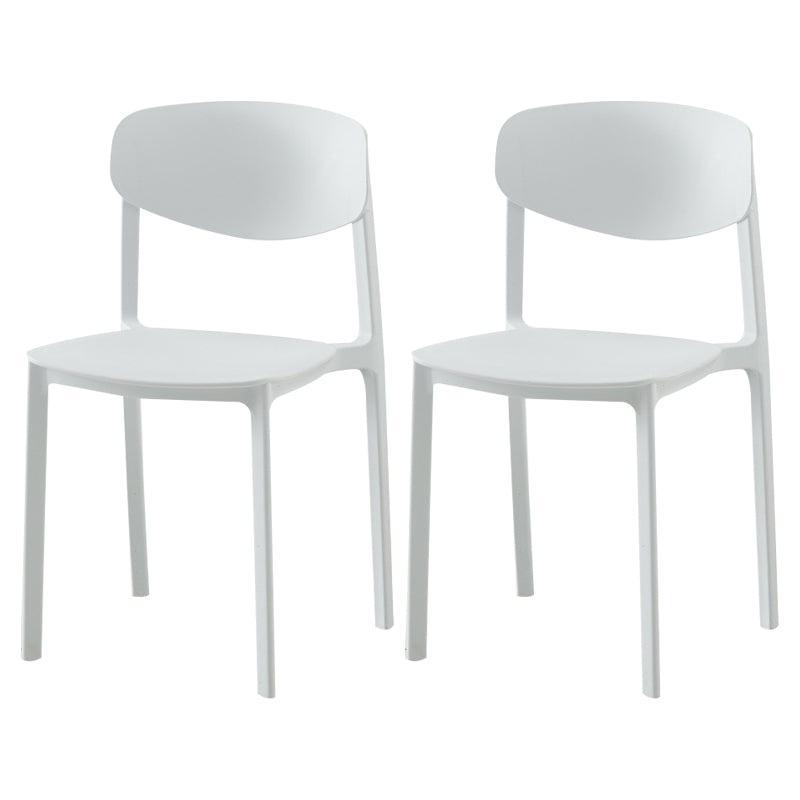Modern Plastic Indoor-Outdoor Room Side Chairs Open Back Chair White Set of 2 Clearhalo ' kitchen&dining_furn' 'Dining Chairs' 'Dining Tables & Seating' 'dining_chair' 'Furniture' 'furniture_dining_chair' 'Kitchen & Dining Furniture' 'kitchen' 4287466