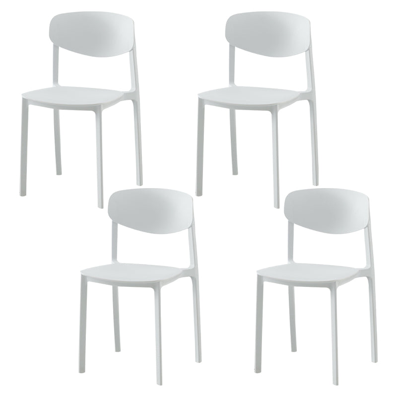 Modern Plastic Indoor-Outdoor Room Side Chairs Open Back Chair White Set of 4 Clearhalo ' kitchen&dining_furn' 'Dining Chairs' 'Dining Tables & Seating' 'dining_chair' 'Furniture' 'furniture_dining_chair' 'Kitchen & Dining Furniture' 'kitchen' 4287469