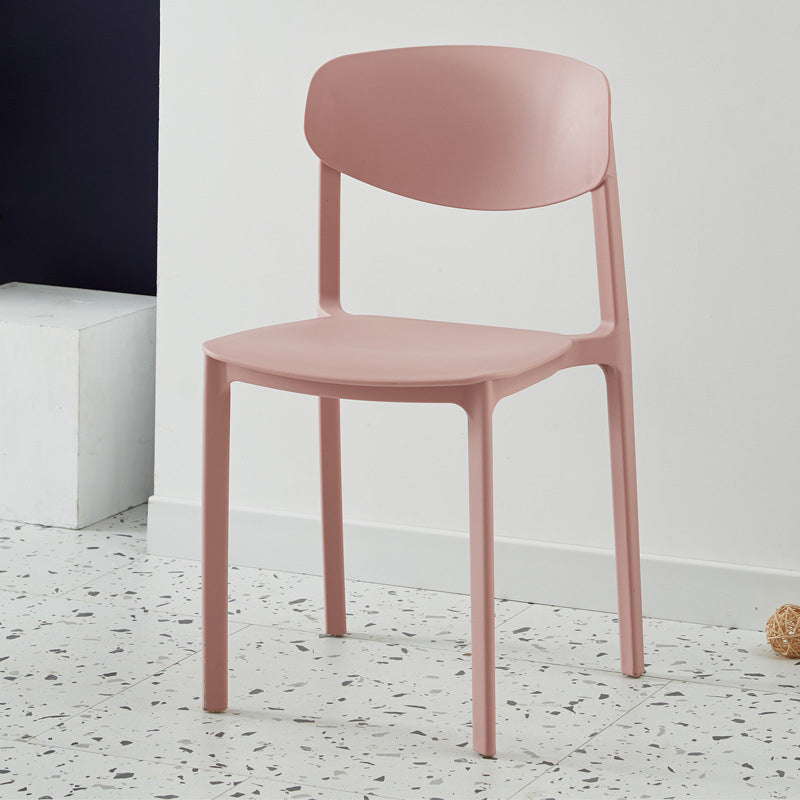 Modern Plastic Indoor-Outdoor Room Side Chairs Open Back Chair Pink 1 Piece Clearhalo ' kitchen&dining_furn' 'Dining Chairs' 'Dining Tables & Seating' 'dining_chair' 'Furniture' 'furniture_dining_chair' 'Kitchen & Dining Furniture' 'kitchen' 4287471