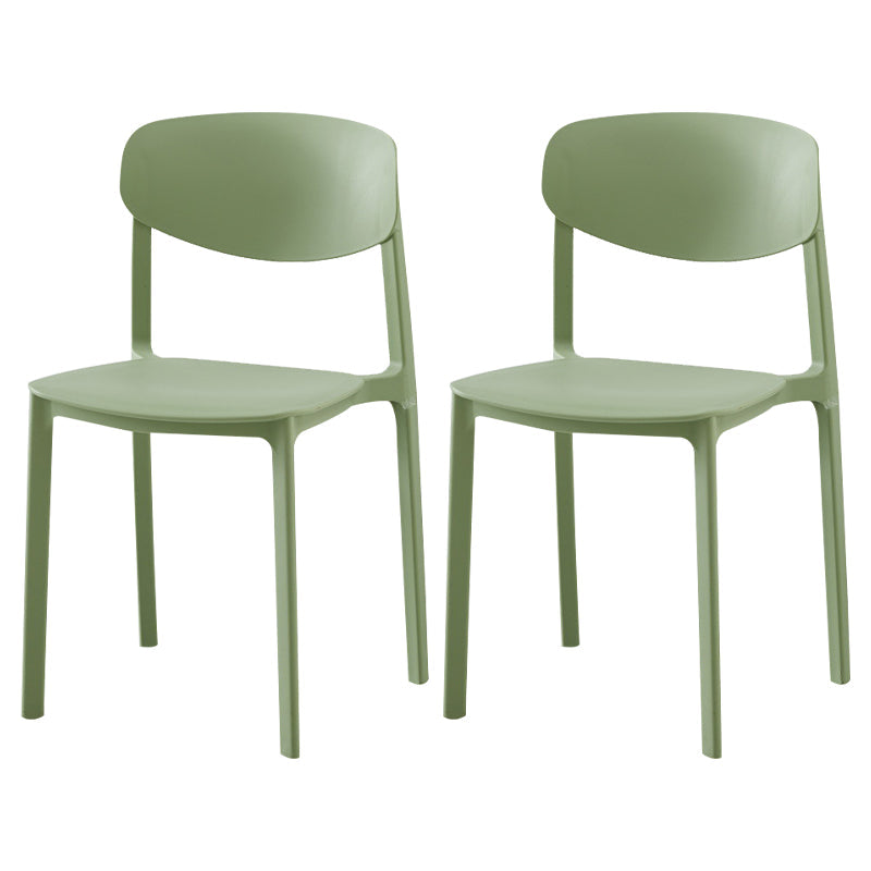Modern Plastic Indoor-Outdoor Room Side Chairs Open Back Chair Green Set of 2 Clearhalo ' kitchen&dining_furn' 'Dining Chairs' 'Dining Tables & Seating' 'dining_chair' 'Furniture' 'furniture_dining_chair' 'Kitchen & Dining Furniture' 'kitchen' 4287477