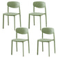 Modern Plastic Indoor-Outdoor Room Side Chairs Open Back Chair Green Set of 4 Clearhalo ' kitchen&dining_furn' 'Dining Chairs' 'Dining Tables & Seating' 'dining_chair' 'Furniture' 'furniture_dining_chair' 'Kitchen & Dining Furniture' 'kitchen' 4287478