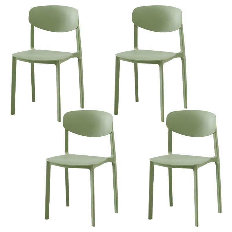 Modern Plastic Indoor-Outdoor Room Side Chairs Open Back Chair Green Set of 4 Clearhalo ' kitchen&dining_furn' 'Dining Chairs' 'Dining Tables & Seating' 'dining_chair' 'Furniture' 'furniture_dining_chair' 'Kitchen & Dining Furniture' 'kitchen' 4287478