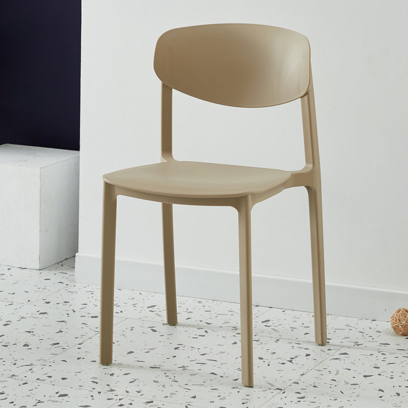 Modern Plastic Indoor-Outdoor Room Side Chairs Open Back Chair Khaki 1 Piece Clearhalo ' kitchen&dining_furn' 'Dining Chairs' 'Dining Tables & Seating' 'dining_chair' 'Furniture' 'furniture_dining_chair' 'Kitchen & Dining Furniture' 'kitchen' 4287479