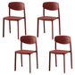 Modern Plastic Indoor-Outdoor Room Side Chairs Open Back Chair Burgundy Set of 4 Clearhalo ' kitchen&dining_furn' 'Dining Chairs' 'Dining Tables & Seating' 'dining_chair' 'Furniture' 'furniture_dining_chair' 'Kitchen & Dining Furniture' 'kitchen' 4287484