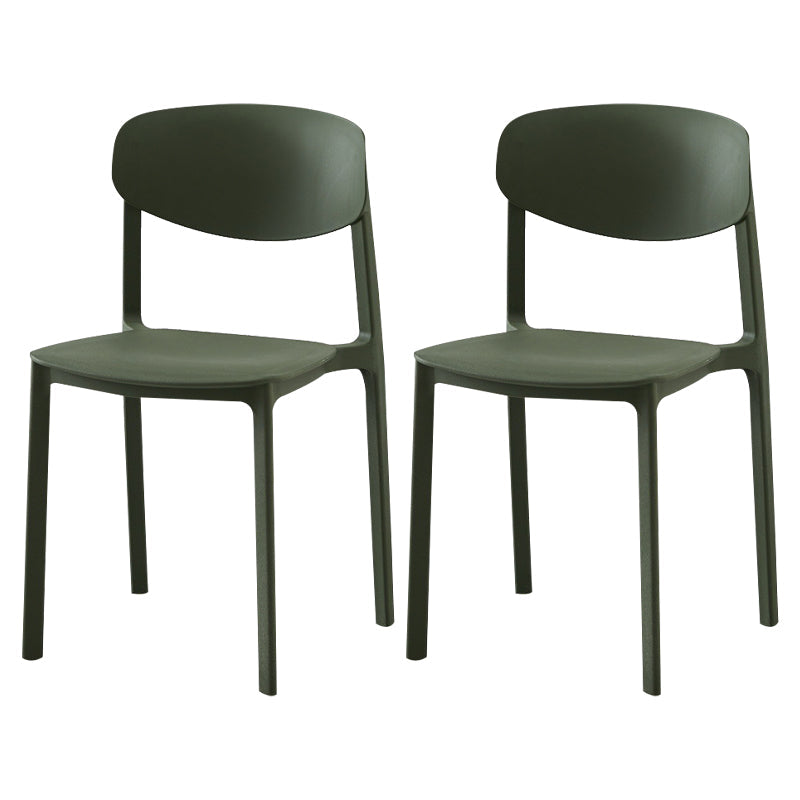 Modern Plastic Indoor-Outdoor Room Side Chairs Open Back Chair Army Green Set of 2 Clearhalo ' kitchen&dining_furn' 'Dining Chairs' 'Dining Tables & Seating' 'dining_chair' 'Furniture' 'furniture_dining_chair' 'Kitchen & Dining Furniture' 'kitchen' 4287486