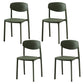 Modern Plastic Indoor-Outdoor Room Side Chairs Open Back Chair Army Green Set of 4 Clearhalo ' kitchen&dining_furn' 'Dining Chairs' 'Dining Tables & Seating' 'dining_chair' 'Furniture' 'furniture_dining_chair' 'Kitchen & Dining Furniture' 'kitchen' 4287487