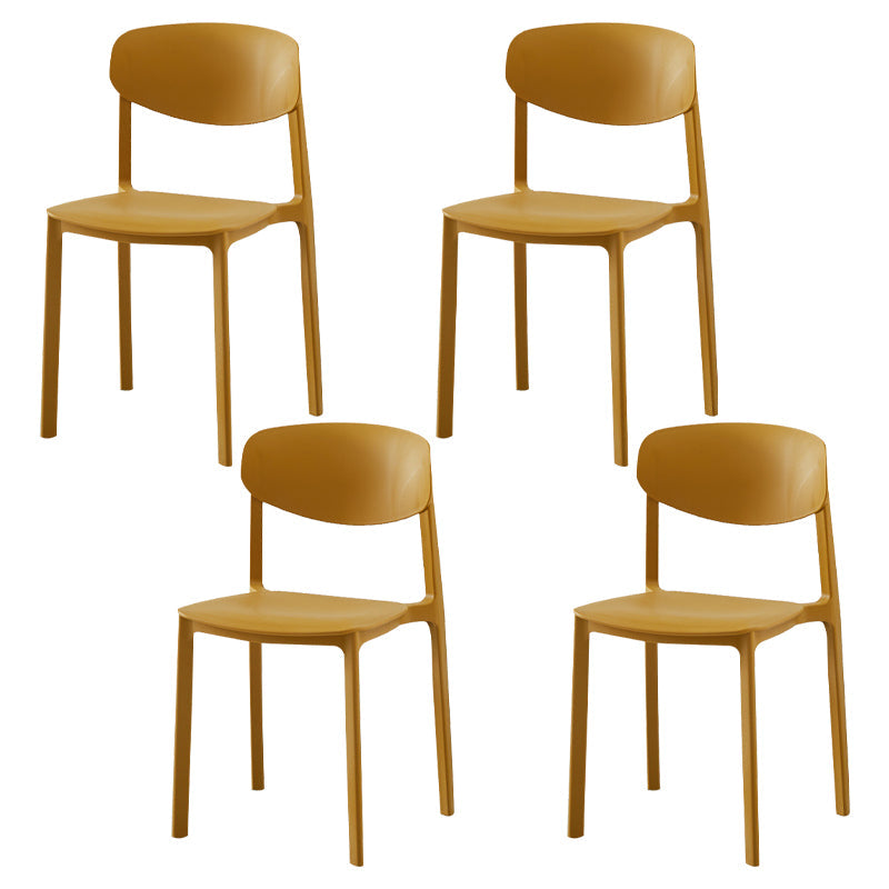 Modern Plastic Indoor-Outdoor Room Side Chairs Open Back Chair Ginger Set of 4 Clearhalo ' kitchen&dining_furn' 'Dining Chairs' 'Dining Tables & Seating' 'dining_chair' 'Furniture' 'furniture_dining_chair' 'Kitchen & Dining Furniture' 'kitchen' 4287490