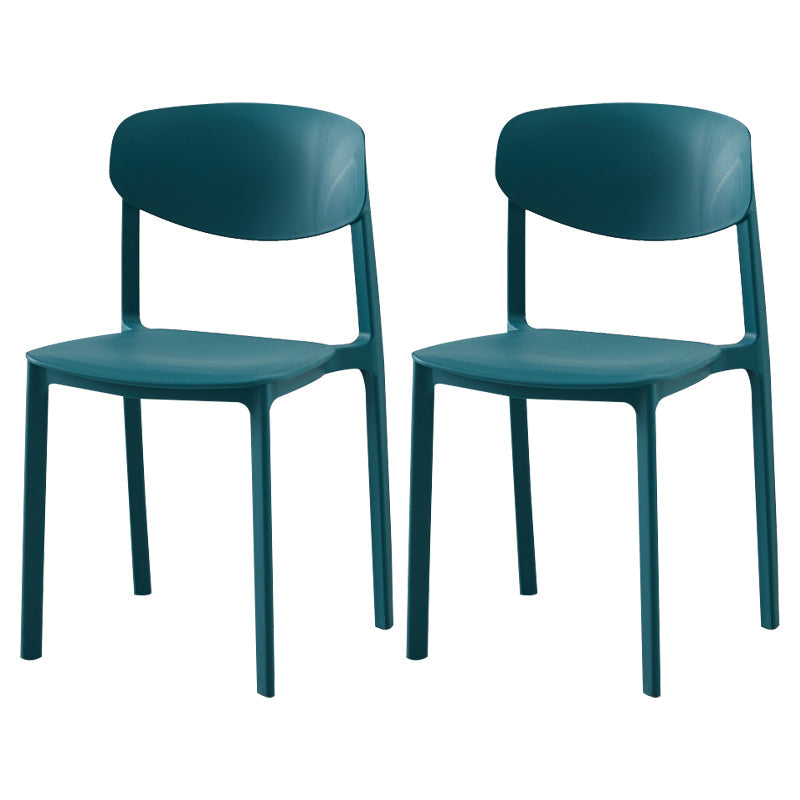 Modern Plastic Indoor-Outdoor Room Side Chairs Open Back Chair Dark Blue Set of 2 Clearhalo ' kitchen&dining_furn' 'Dining Chairs' 'Dining Tables & Seating' 'dining_chair' 'Furniture' 'furniture_dining_chair' 'Kitchen & Dining Furniture' 'kitchen' 4287492