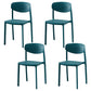 Modern Plastic Indoor-Outdoor Room Side Chairs Open Back Chair Dark Blue Set of 4 Clearhalo ' kitchen&dining_furn' 'Dining Chairs' 'Dining Tables & Seating' 'dining_chair' 'Furniture' 'furniture_dining_chair' 'Kitchen & Dining Furniture' 'kitchen' 4287493