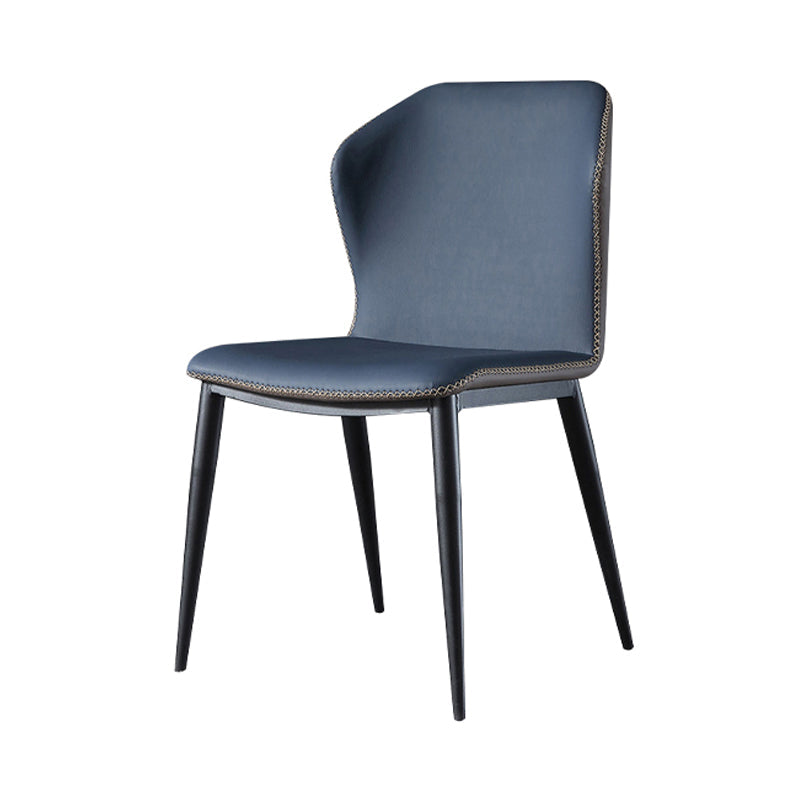 Contemporary Wingback Side Chair Matte Finish Leather Curved Armless Chair Clearhalo ' kitchen&dining_furn' 'Dining Chairs' 'Dining Tables & Seating' 'dining_chair' 'furn' 'furn_dining_chair' 'Furniture' 'furniture_dining_chair' 'Kitchen & Dining Furniture' 'kitchen' 4287503